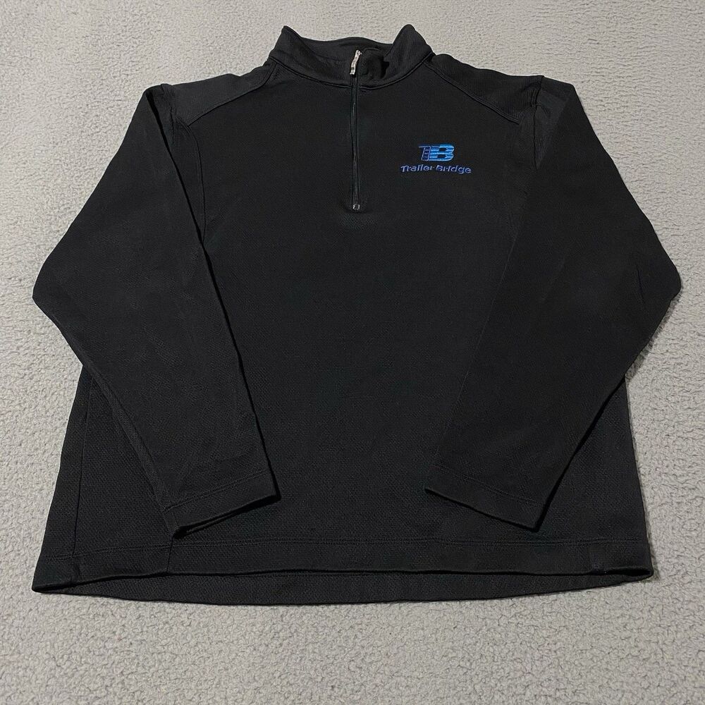 Trailer Bridge Pullover Nike Mens Large Black 1/4 Zip Freight Trucking Employee